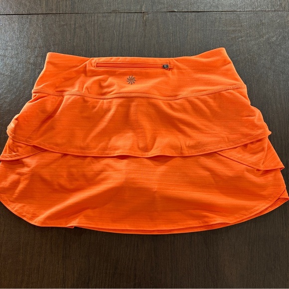 Athleta Swagger Tiered Skirt with Shorts Neon Orange Sz XS - Picture 7 of 14